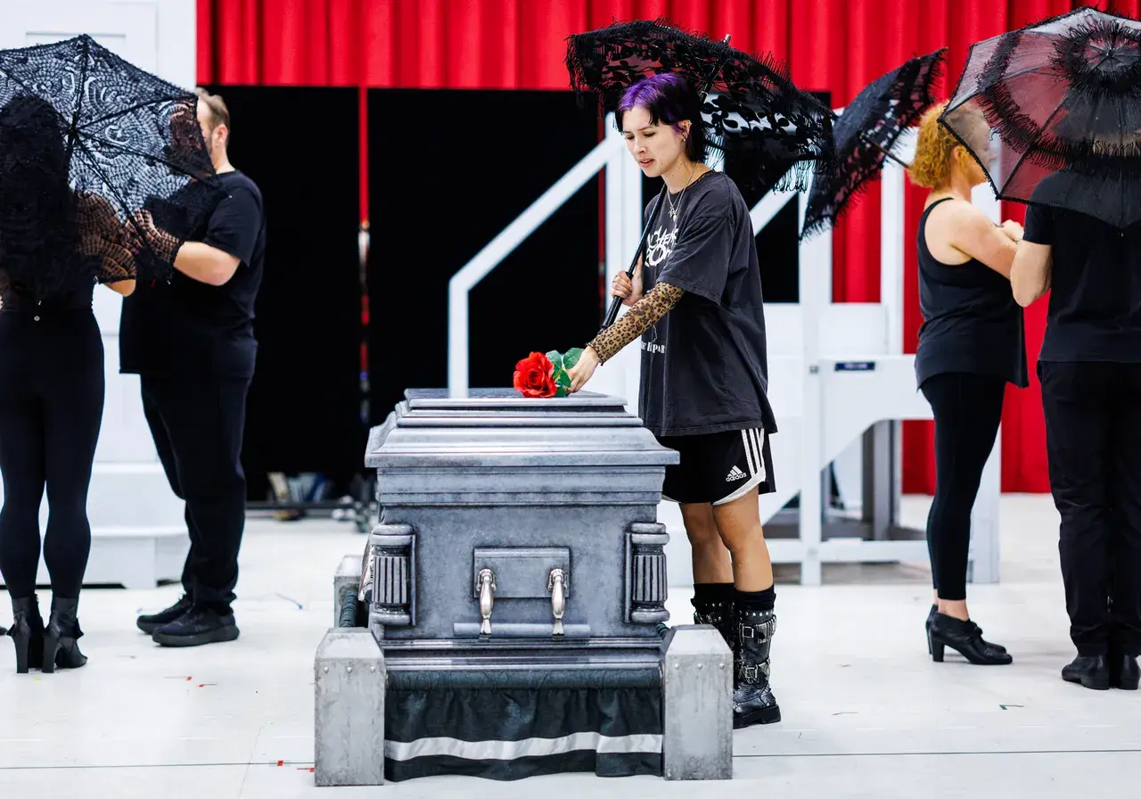 Beetlejuice The Musical rehearsal call (photo by Aaron Francis)